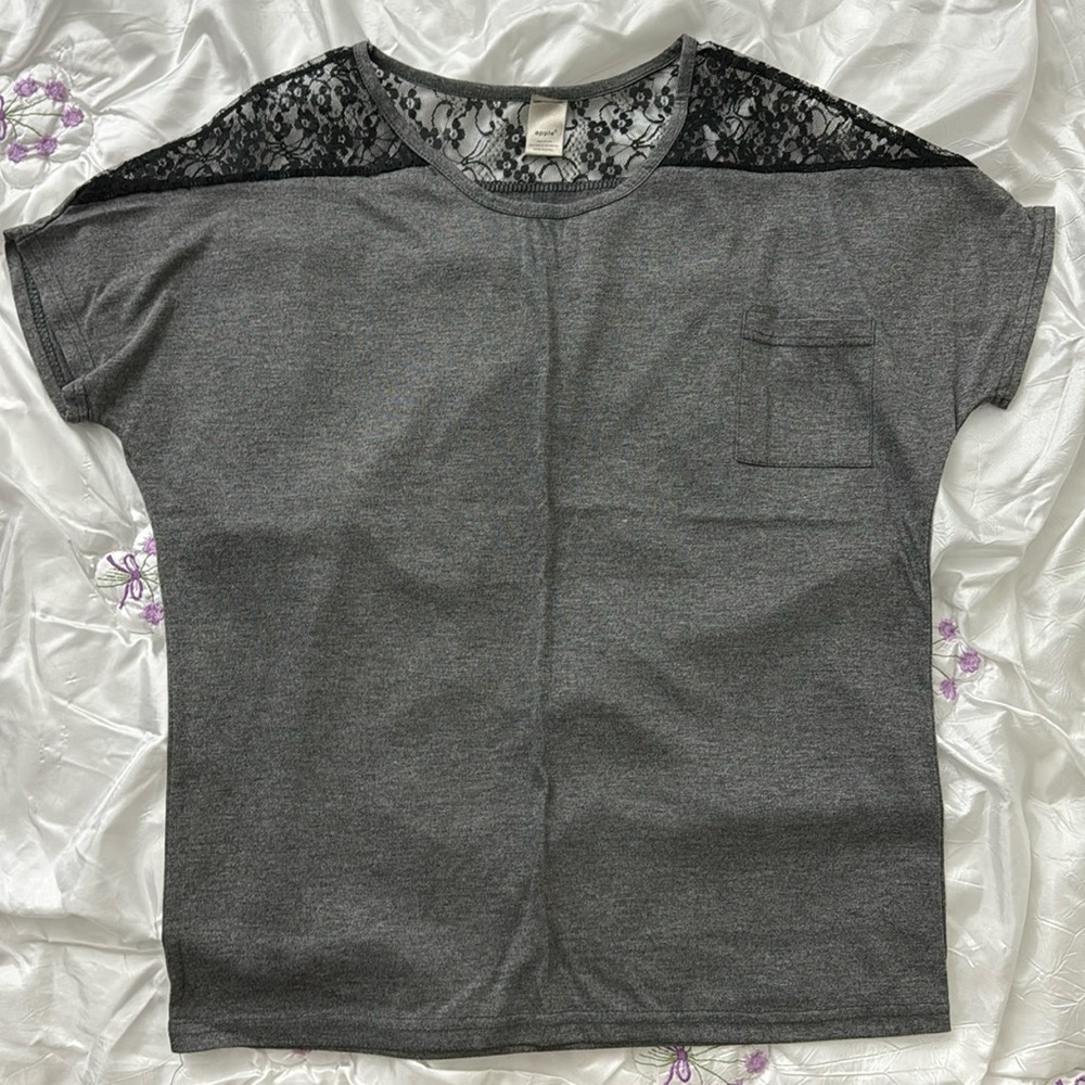 Lace shoulder top
